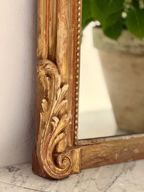 LARGE ANTIQUE FRENCH GILT MIRROR C1880 - ADDITIONAL PHOTO 2