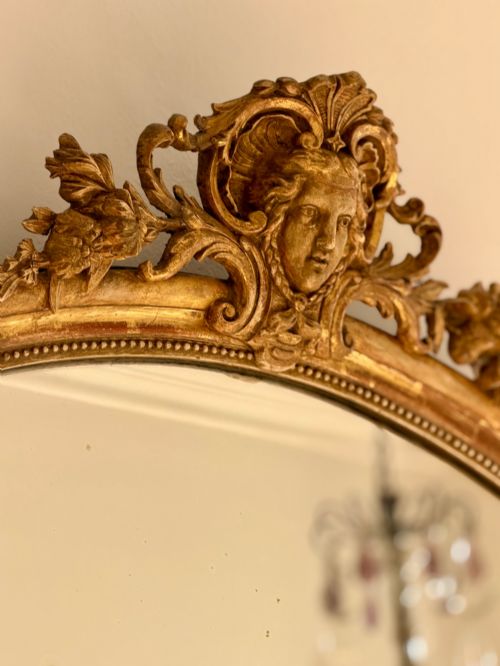 LARGE ANTIQUE FRENCH GILT MIRROR C1880 - ADDITIONAL PHOTO 4