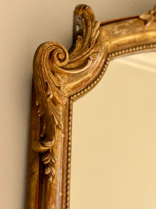 LARGE ANTIQUE FRENCH GILT MIRROR C1880 - ADDITIONAL PHOTO 6