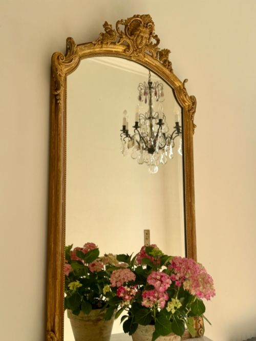 LARGE ANTIQUE FRENCH GILT MIRROR C1880 - ADDITIONAL PHOTO 7