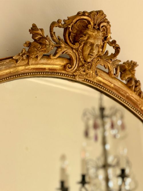 LARGE ANTIQUE FRENCH GILT MIRROR C1880 - ADDITIONAL PHOTO 8