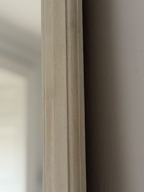LARGE ANTIQUE FRENCH PAINTED ARCH MIRROR - ADDITIONAL PHOTO 4