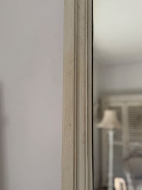 LARGE ANTIQUE FRENCH PAINTED ARCH MIRROR - ADDITIONAL PHOTO 6