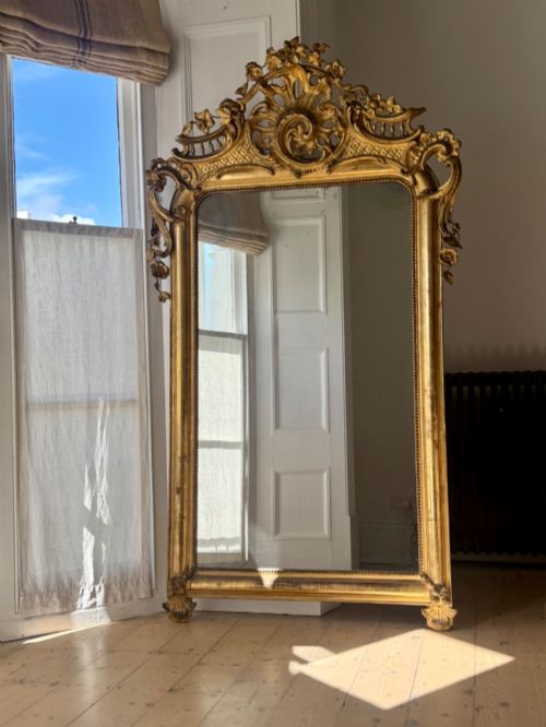 18th Century French Gilt Mirror - Mercury Glass