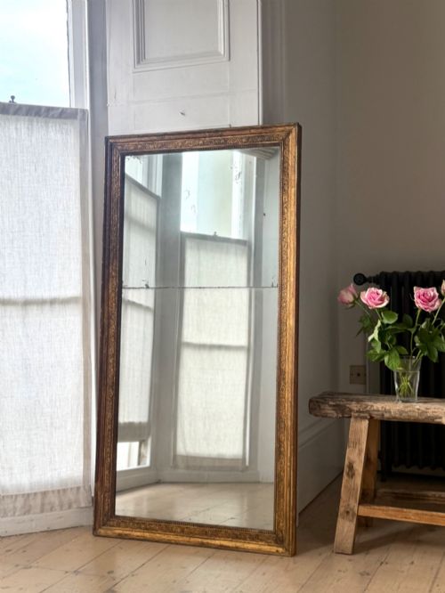 18th Century French Gilt Mirror - Split Mercury Glass