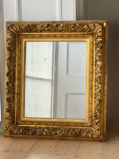 Antique French Giltwood Mirror - Mercury Glass