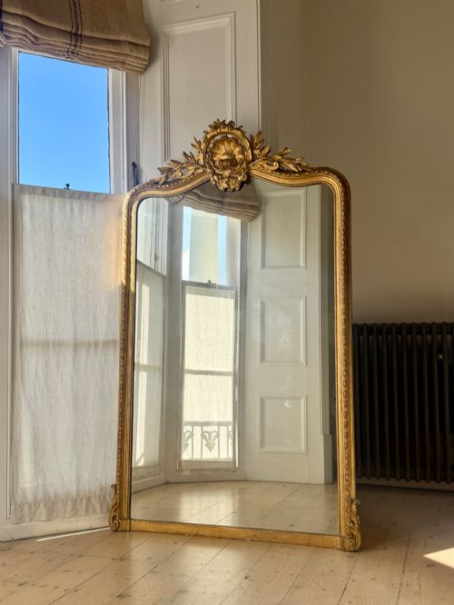 Large Antique French Gilt Louis XV Mirror C1880