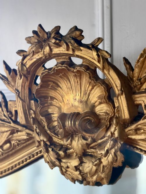 fig 1. Large antique French gilt Louis XV mirror c1880