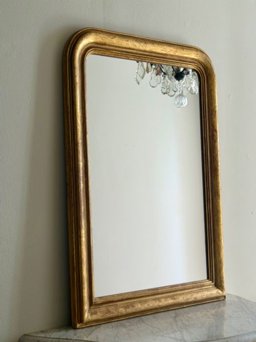 Antique French Gilt Louis Philippe Mirror C1800 - Mercury Glass