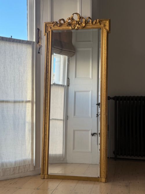 Antique French Gilt Louis XVI Mirror - Bevelled Glass