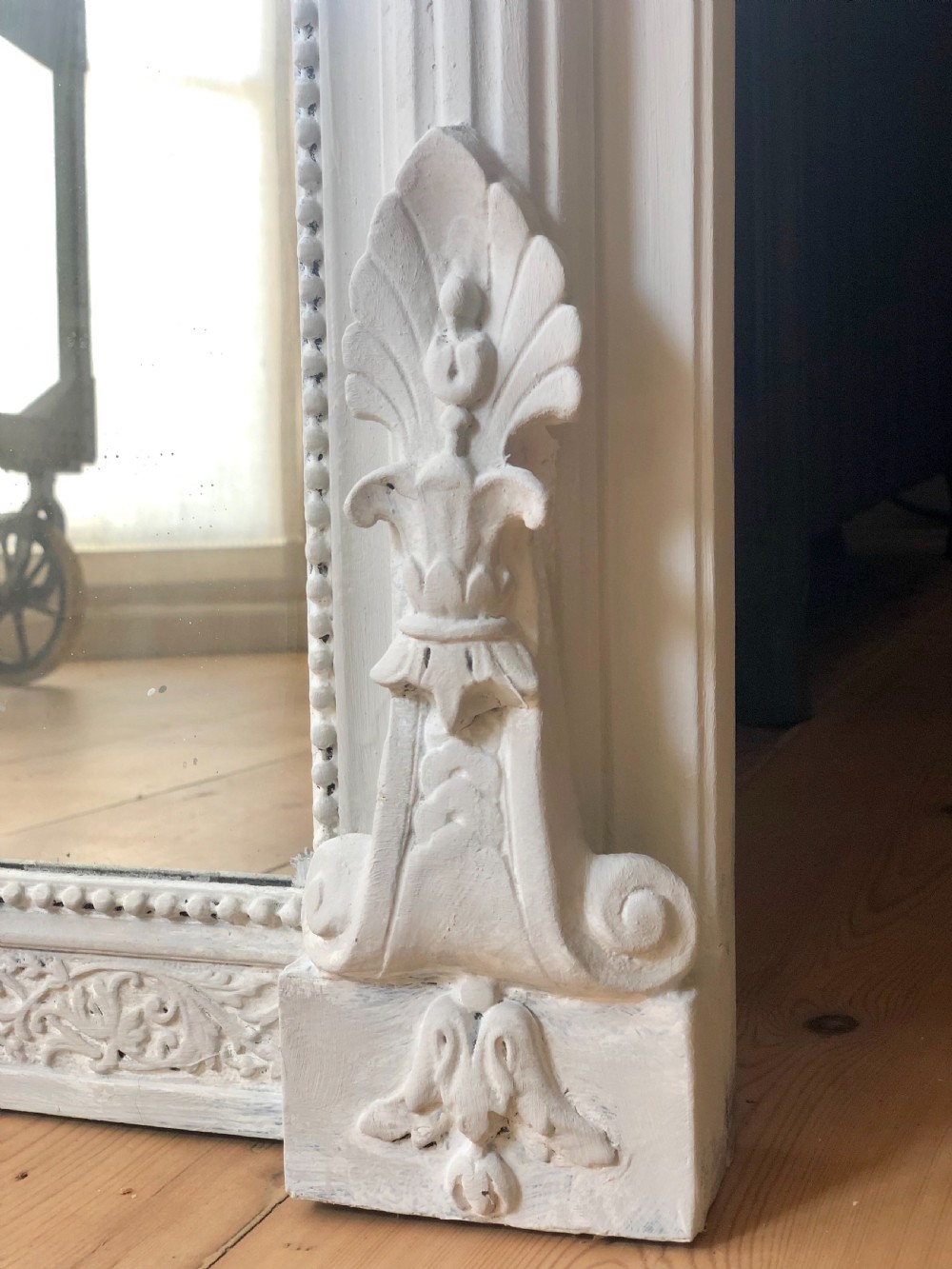 19th century French antique painted mirror View III