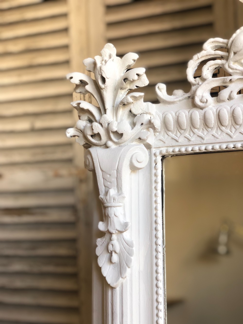 19th century French antique painted mirror View IV