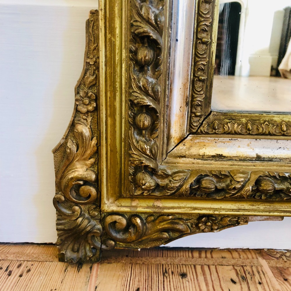 19th century French antique gilt crested mirror View V