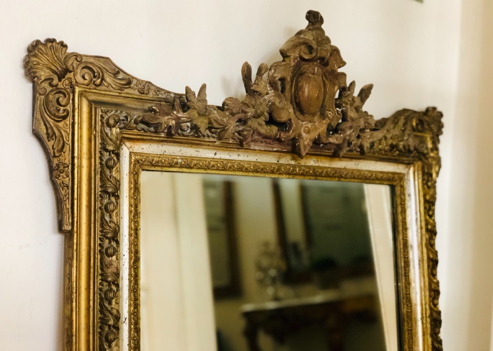 19th century French antique gilt crested mirror View VI