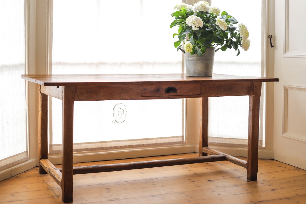 19th century French antique elm farmhouse table