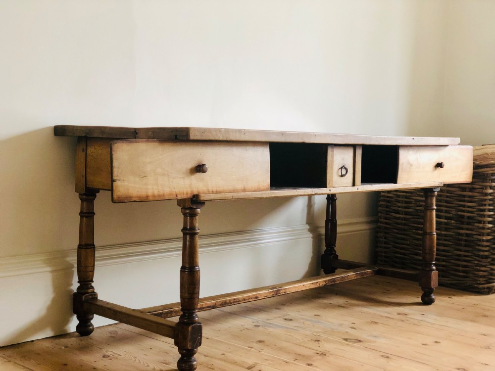 19th century French antique farmhouse table View V