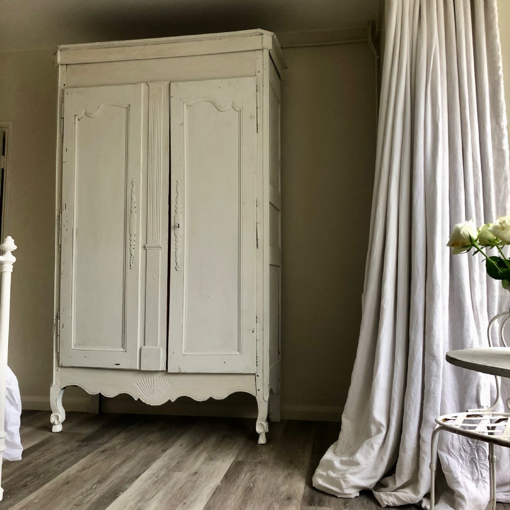 French antique painted double armoire