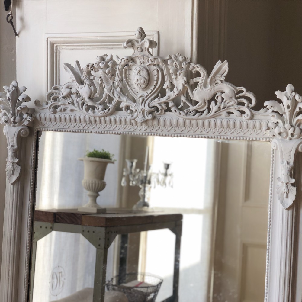 19th century French antique painted mirror View VIII