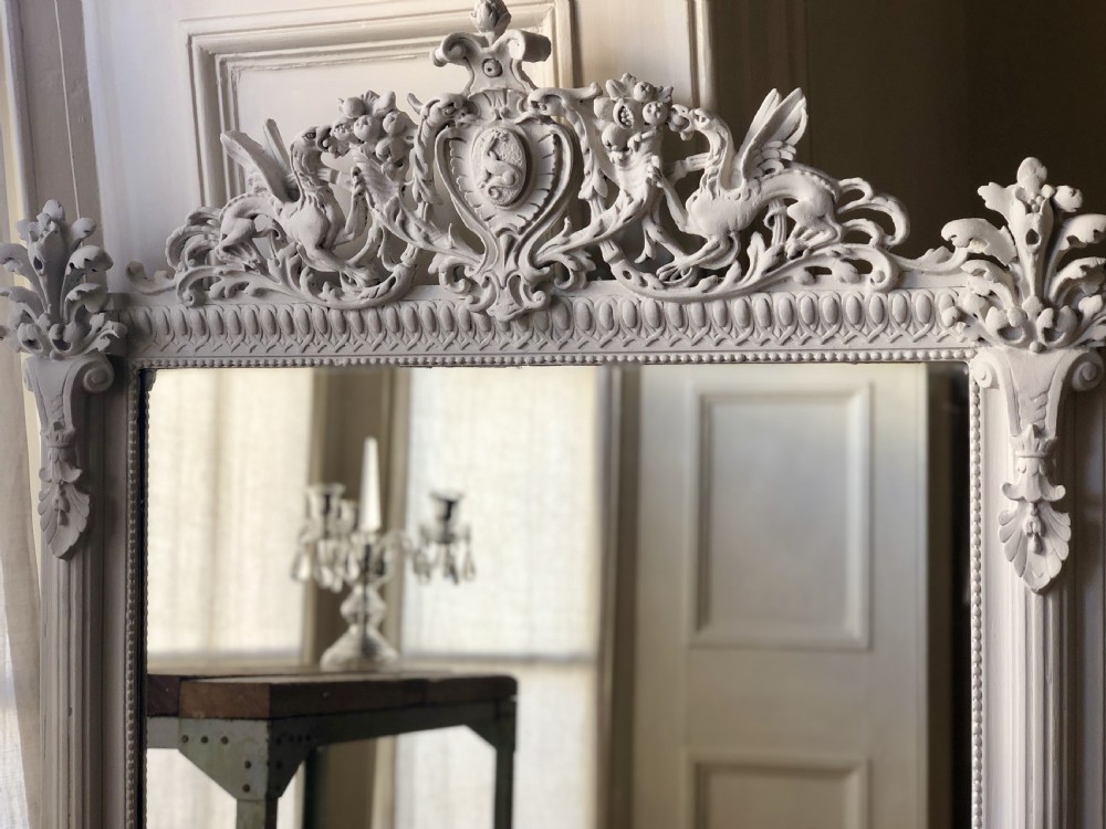 19th century French antique painted mirror View VII