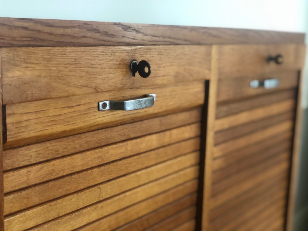 French antique double tambour front filing cabinet  View II