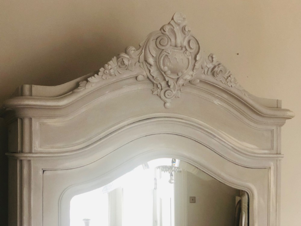 French antique painted Louis XV armoire/linen press/cupboard View II