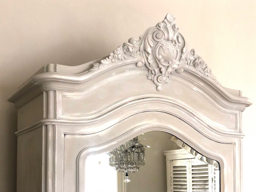 French antique painted Louis XV armoire/linen press/cupboard View VIII