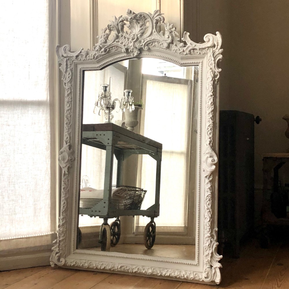 French antique Louis XV painted mirror 