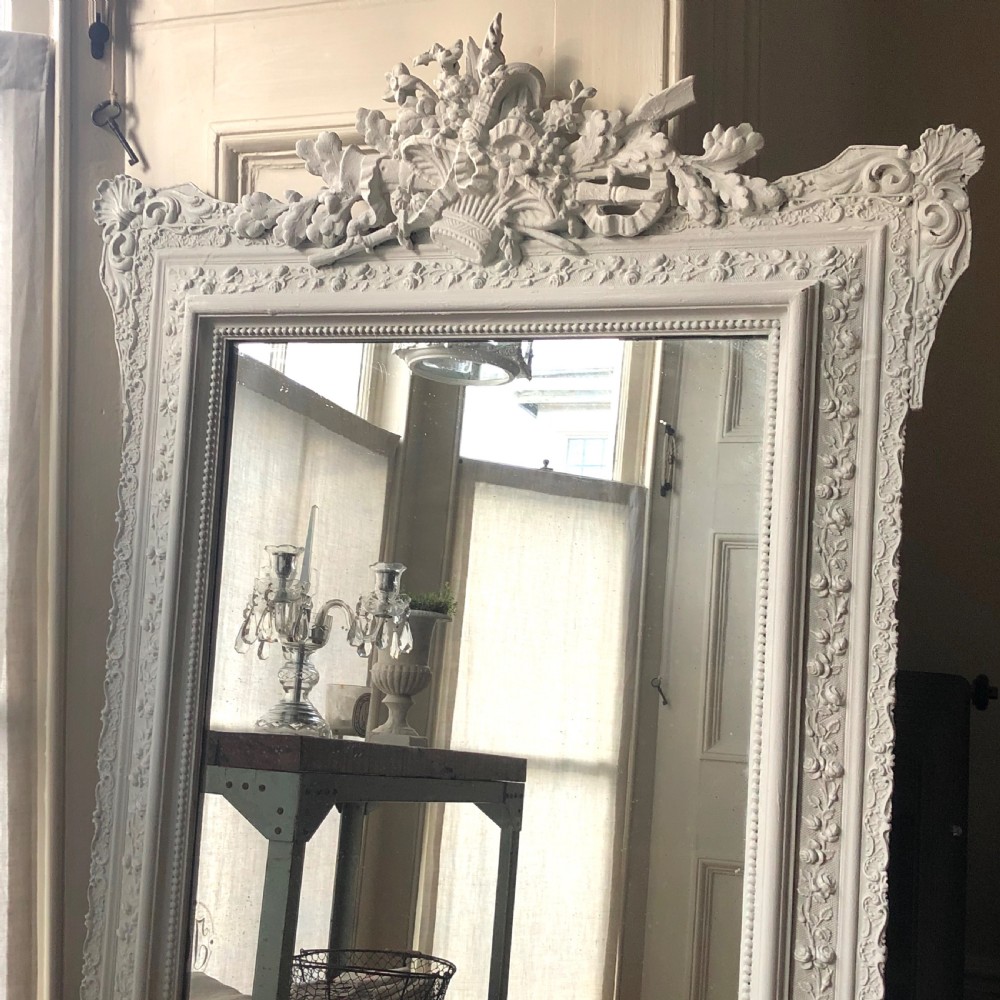 Large 19th century French antique painted mirror  View IV