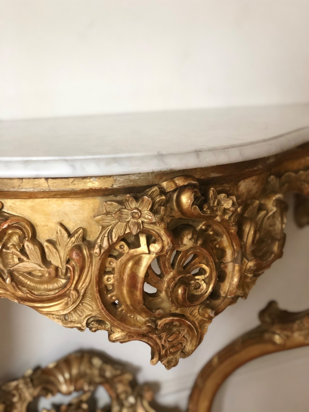 Large 19th century French gilt and marble console table  View IV
