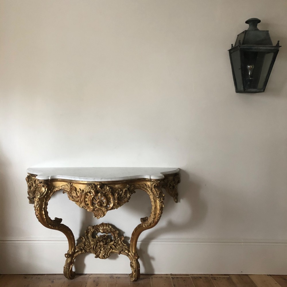Large 19th century French gilt and marble console table  View VIII