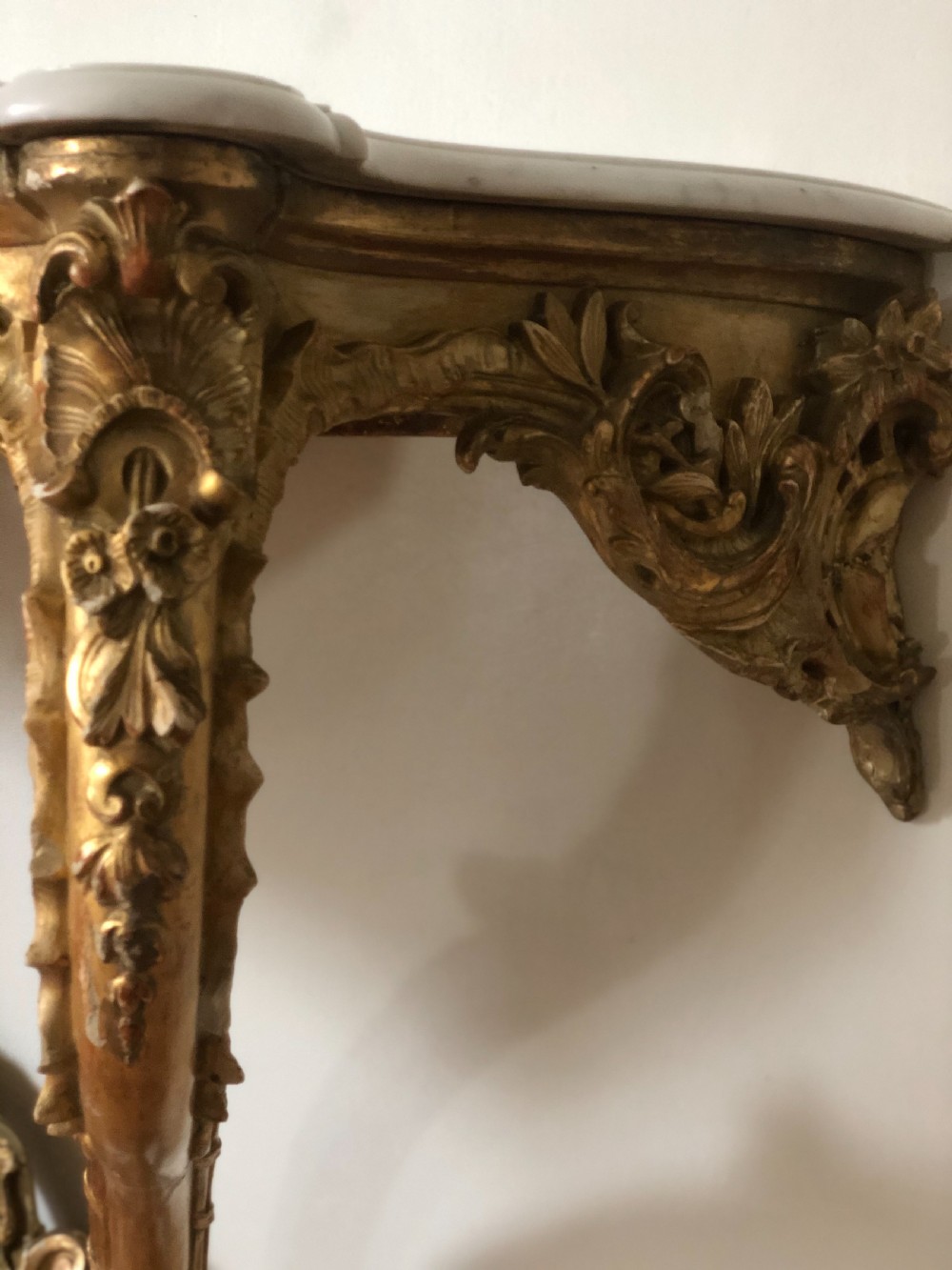 Large 19th century French gilt and marble console table  View XI
