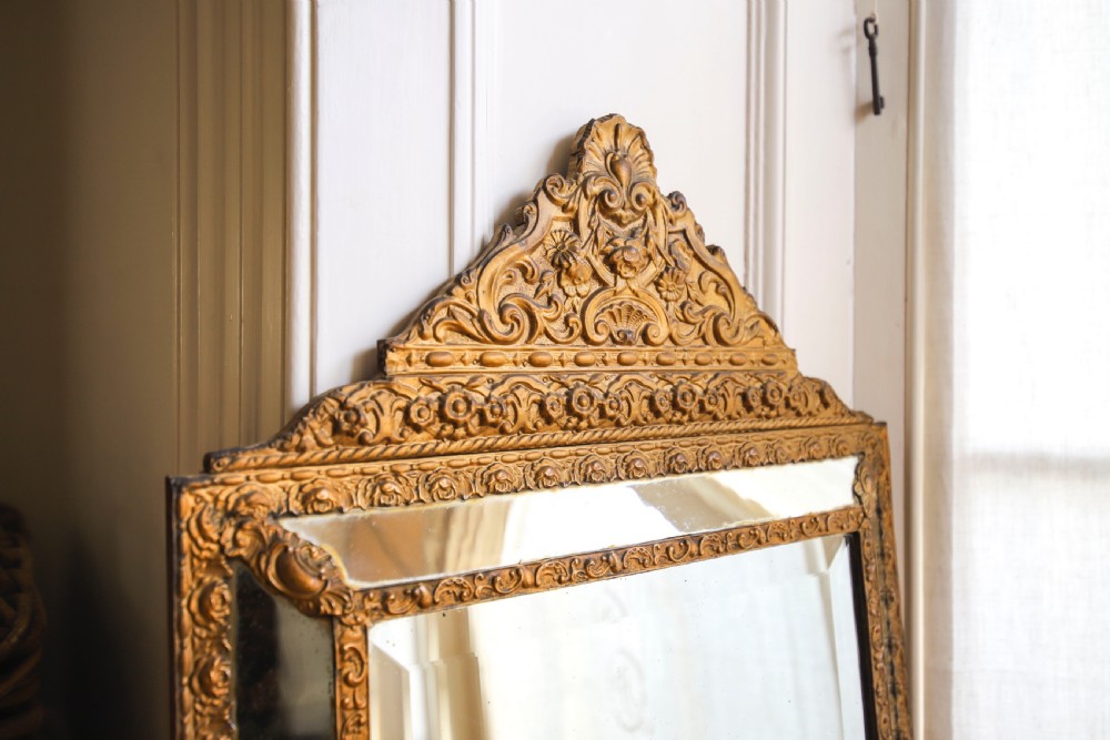 19th century antique French cushion mirror View IV