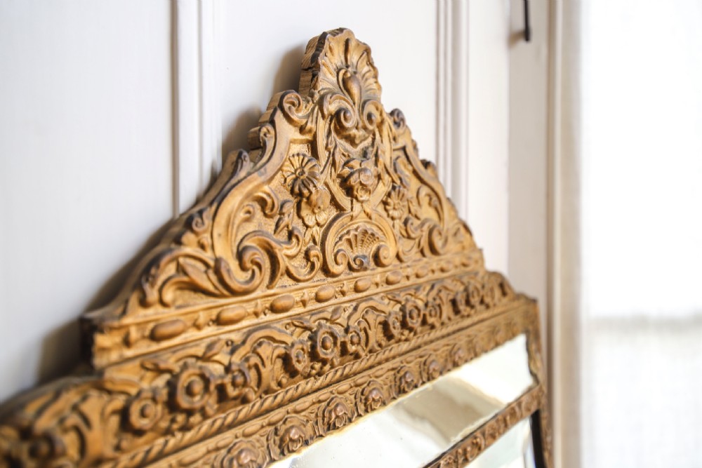 19th century antique French cushion mirror View V