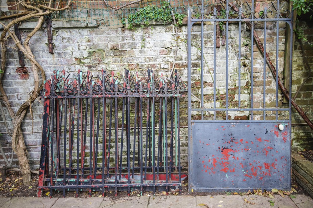 Antique French iron gate and railings