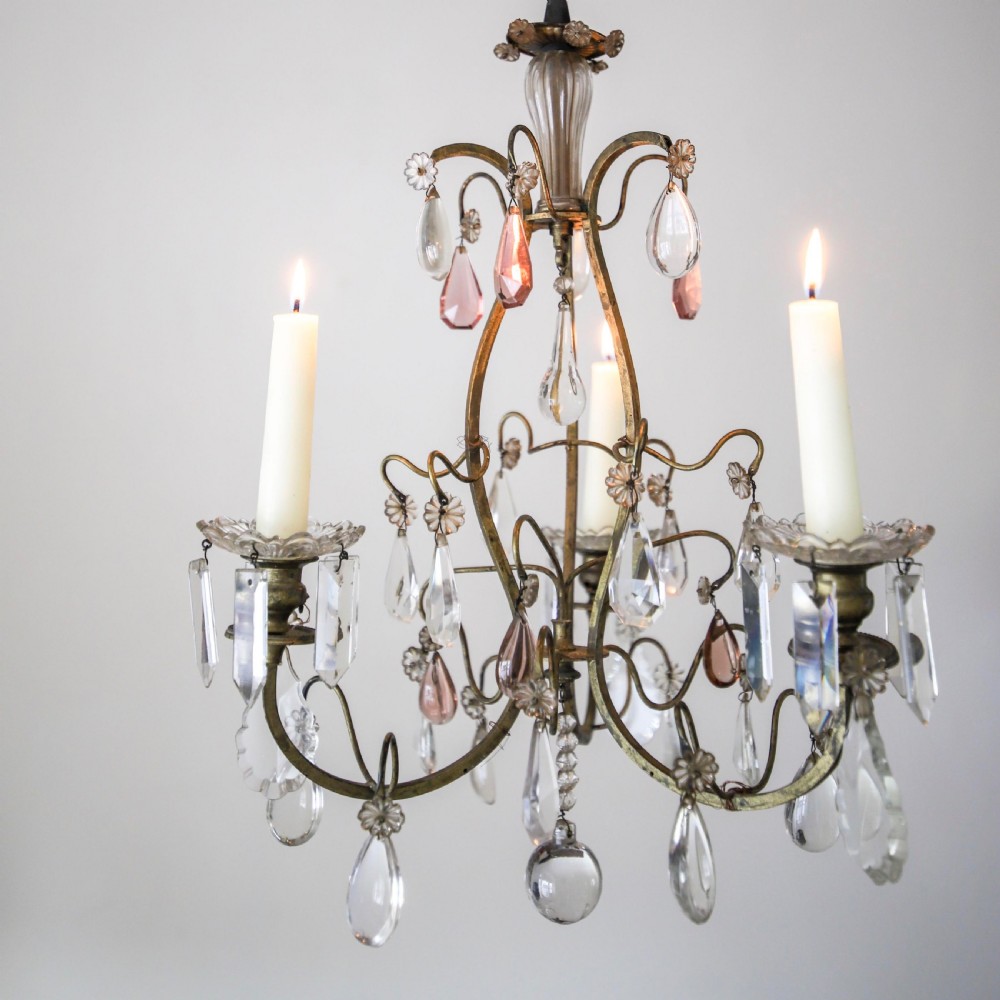 19th century French antique cage chandelier