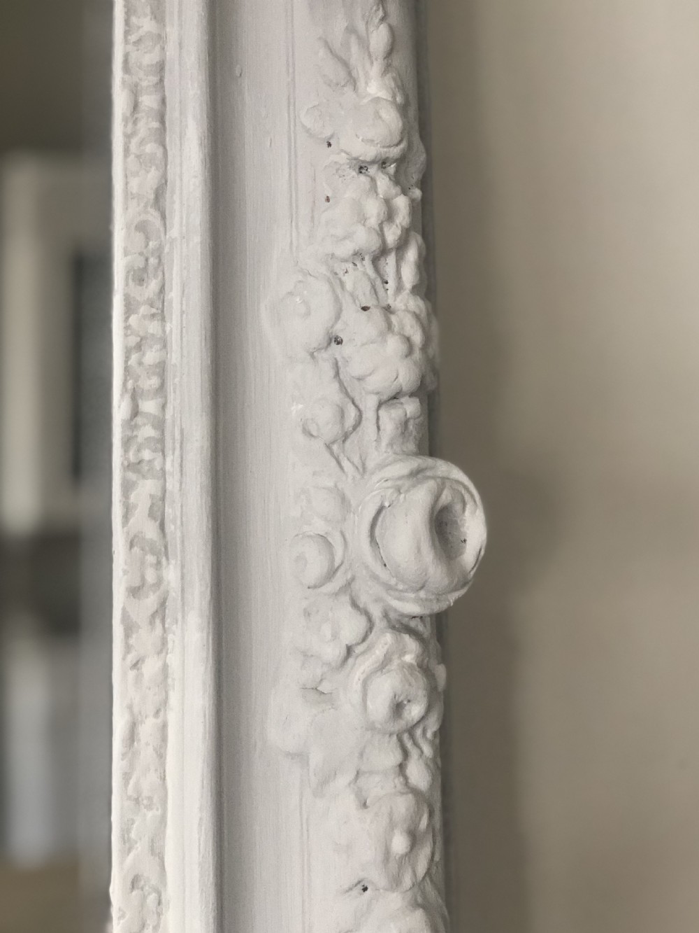 19th century French antique painted mirror - mercury glass View III