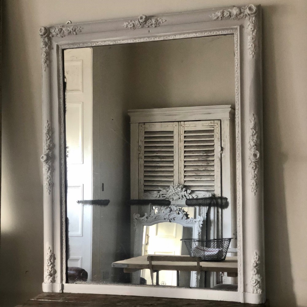 19th century French antique painted mirror - mercury glass View IV