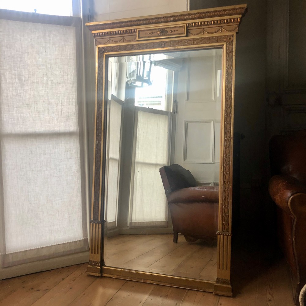 19th century French antique gilt overmantel mirror 