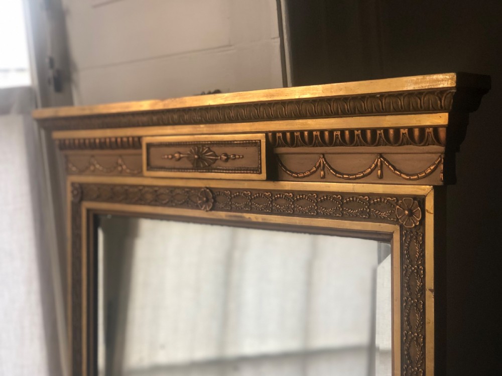 19th century French antique gilt overmantel mirror  View III