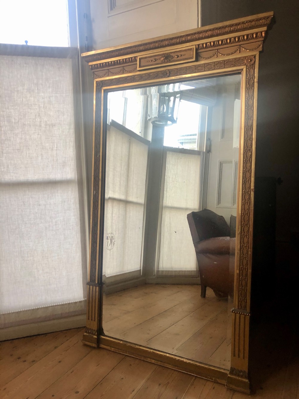 19th century French antique gilt overmantel mirror  View IV