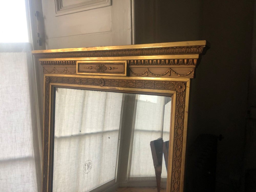 19th century French antique gilt overmantel mirror  View V