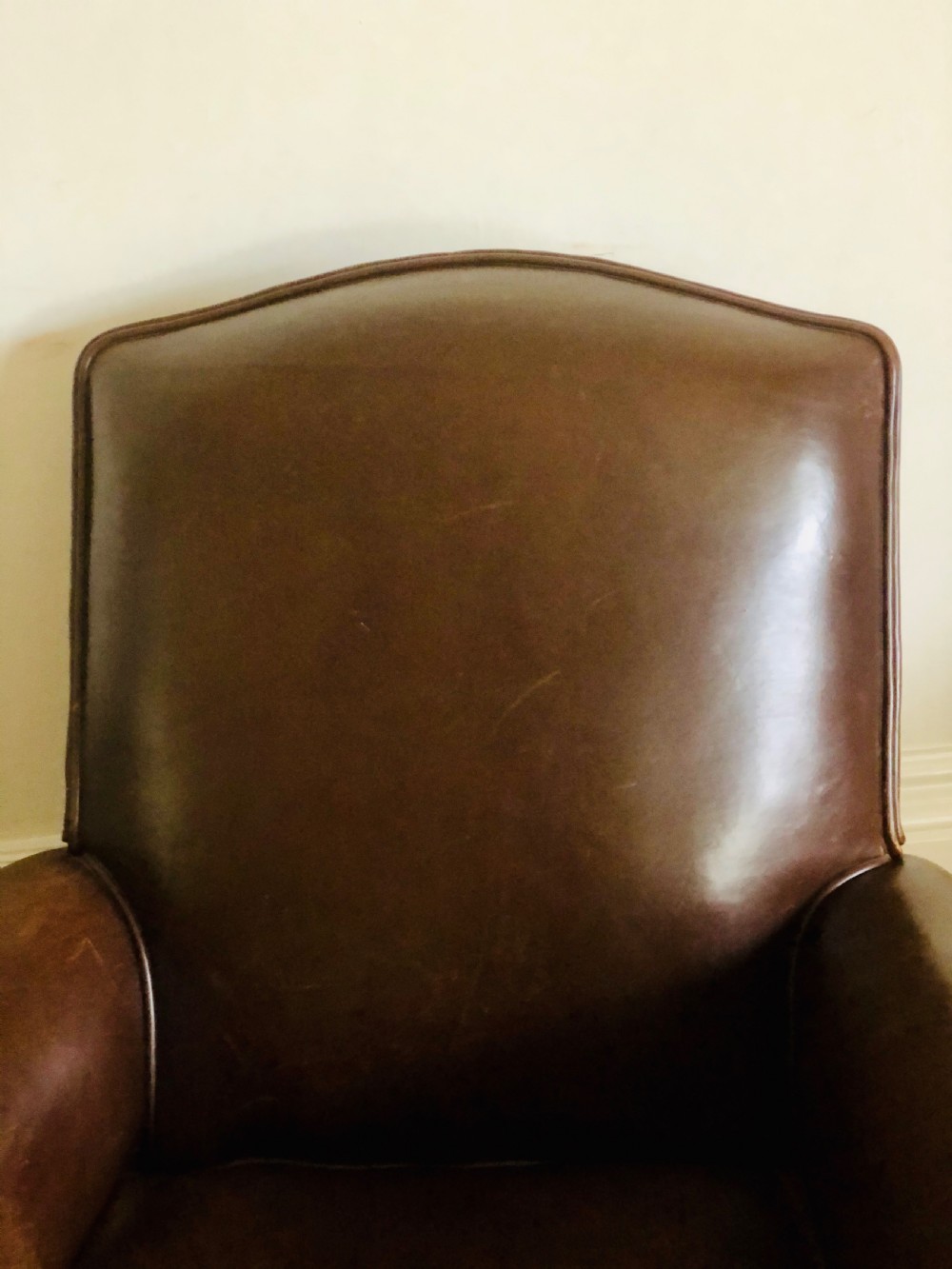 Art Deco French vintage leather club chair c1930 View IV