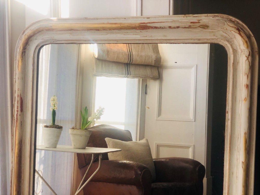 Antique French 19th century gesso gilt Louis Philippe mirror View V