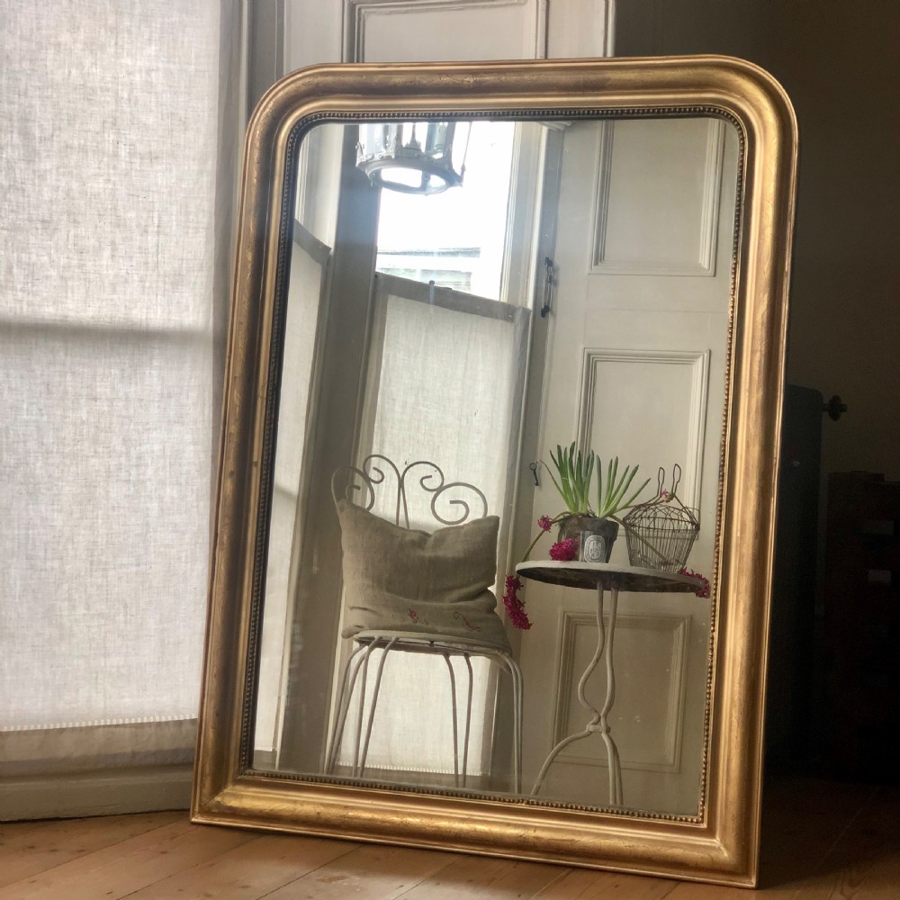Antique French gilt Louis Philippe mirror c1860 View II