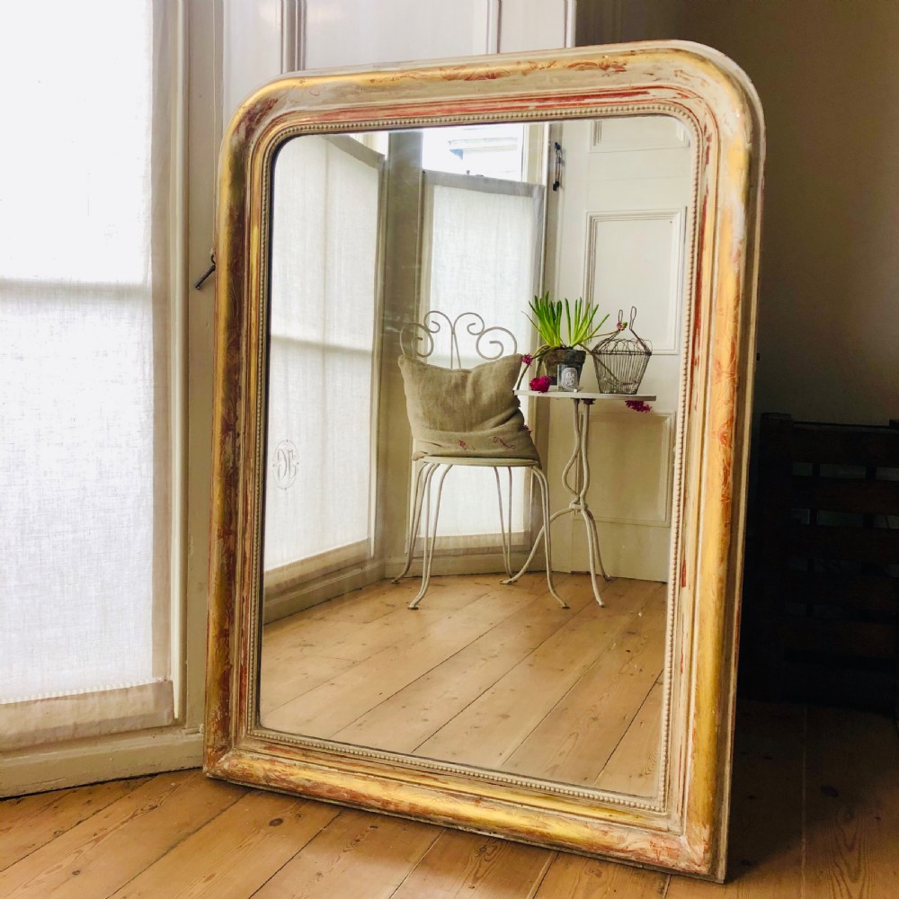 19th century French Louis Philippe gilt and gesso mirror View II