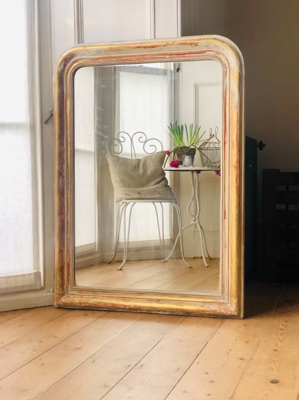 19th century French Louis Philippe gilt and gesso mirror View III