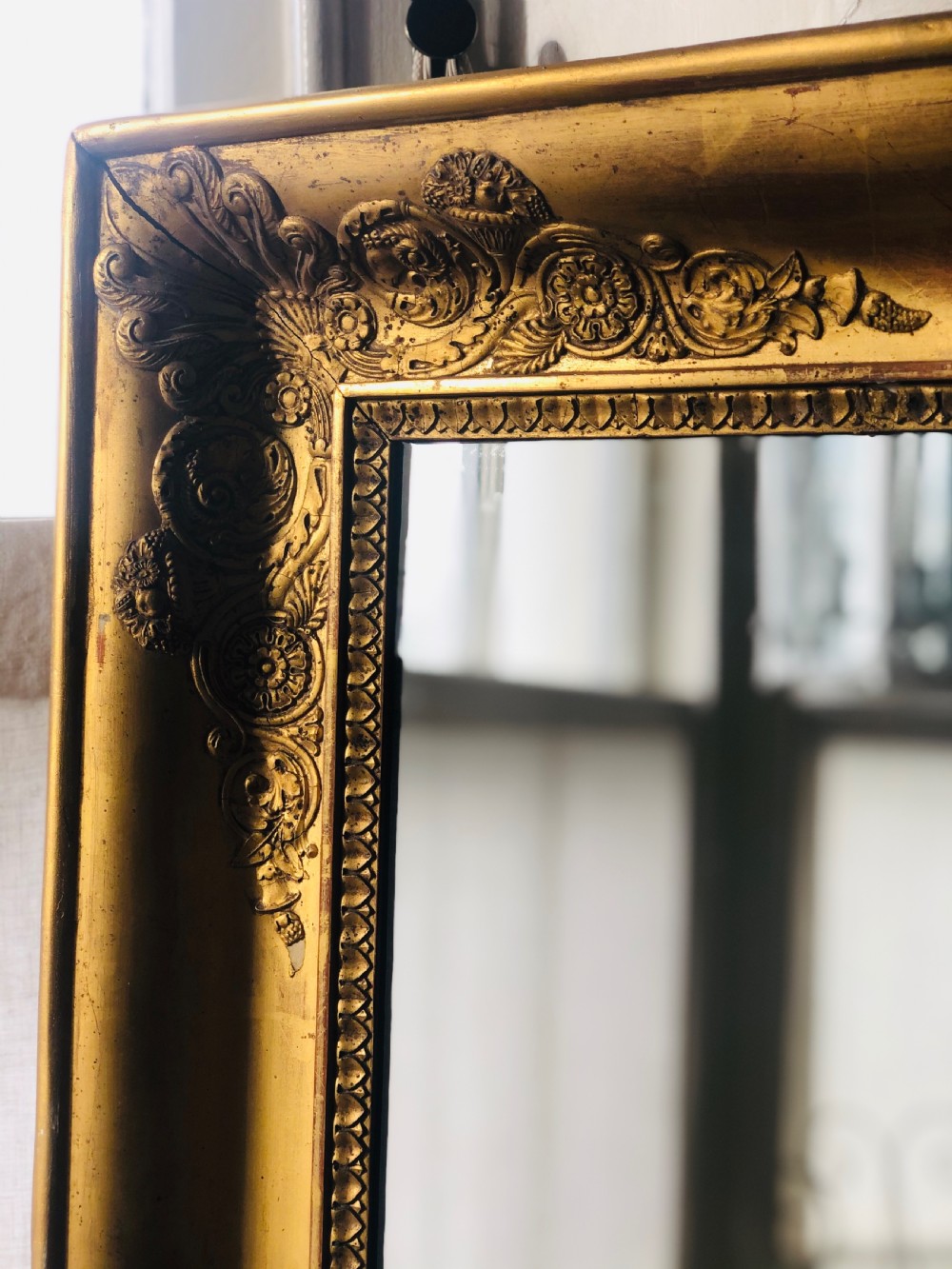 Antique French gilt mirror  View V