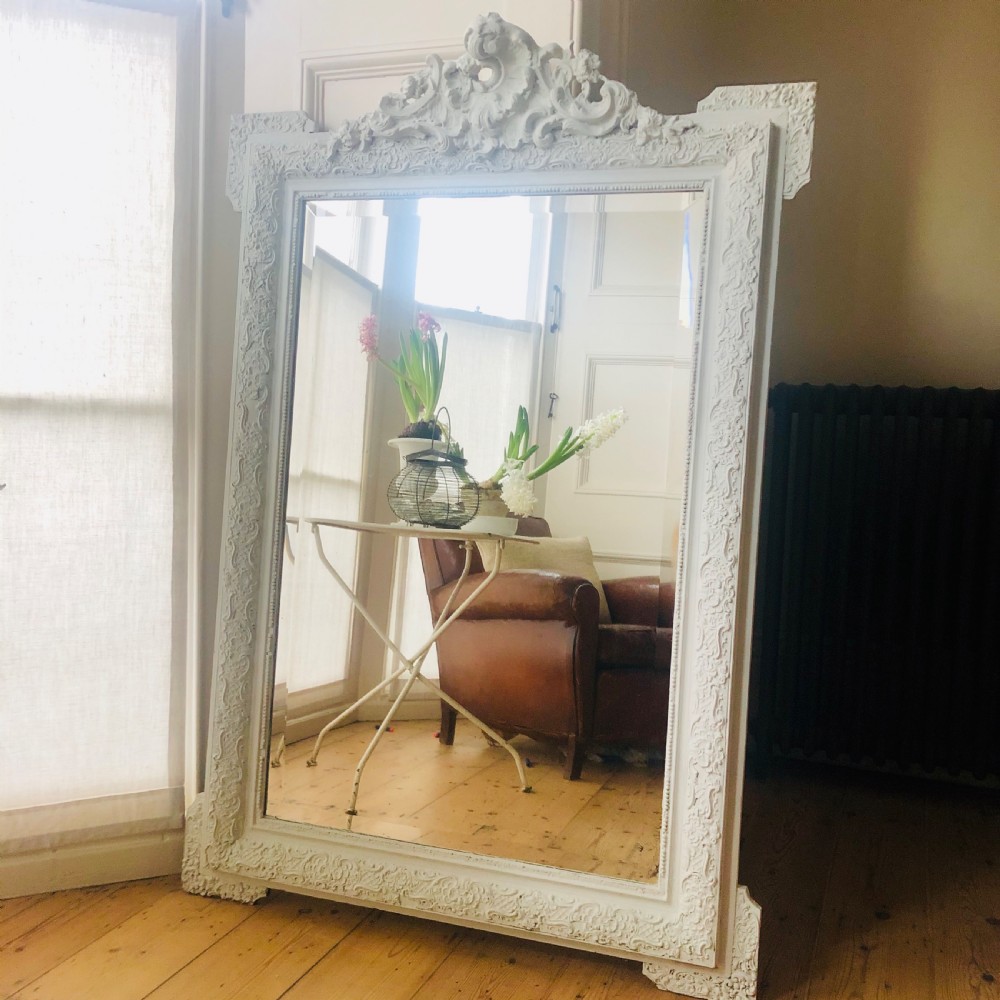 19th century French Louis XV painted mirror - bevelled glass View III