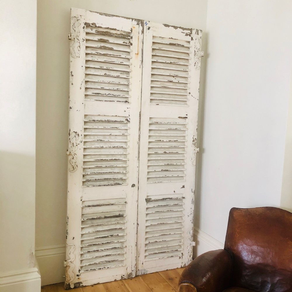 Antique French oak shutters - moustache hinges 