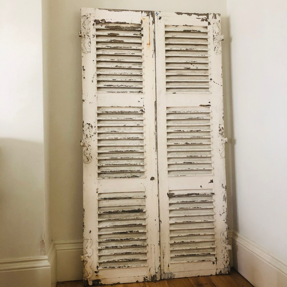 Antique French oak shutters - moustache hinges  View II